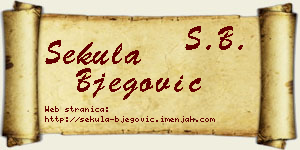 Sekula Bjegović vizit kartica